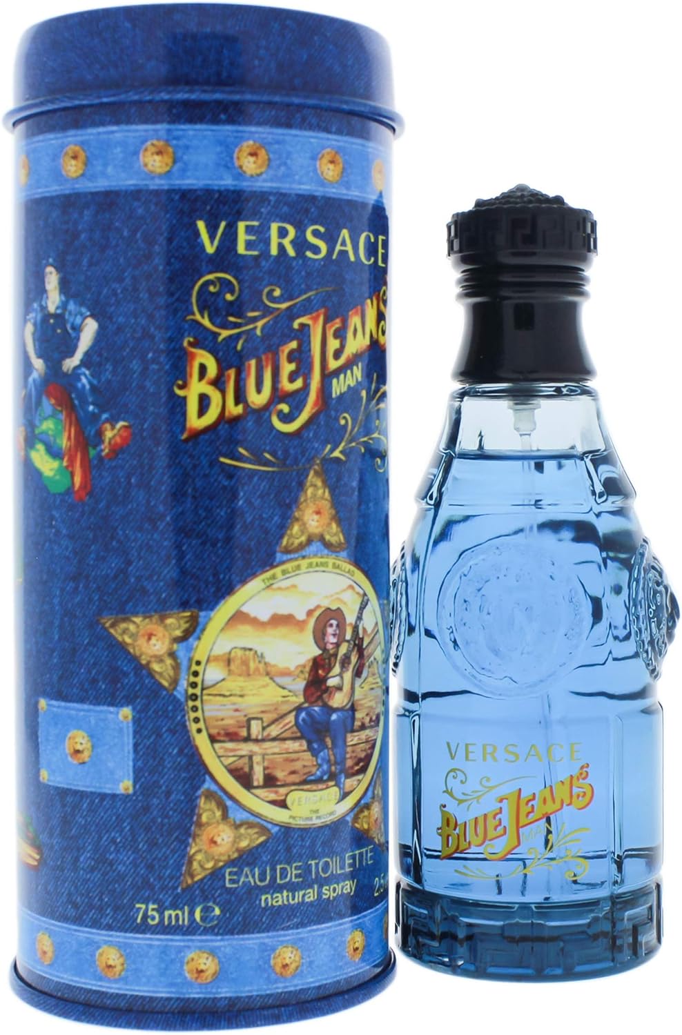 Versace Blue Jeans Man Eau de Toilette – Classic Masculine Scent – 75ml