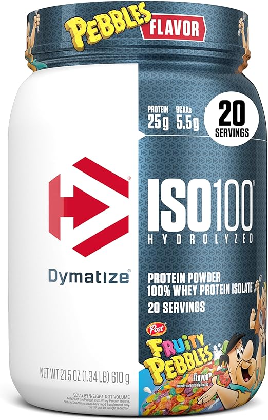 Dymatize ISO100 Fruity Pebbles | Hydrolyzed Whey Protein Isolate | Muscle Growth & Recovery| 1.34 lb