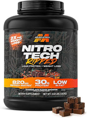 MuscleTech Nitro-Tech Ripped Whey Protein Chocolate Fudge Brownie 4lb – Muscle & Weight Loss Support