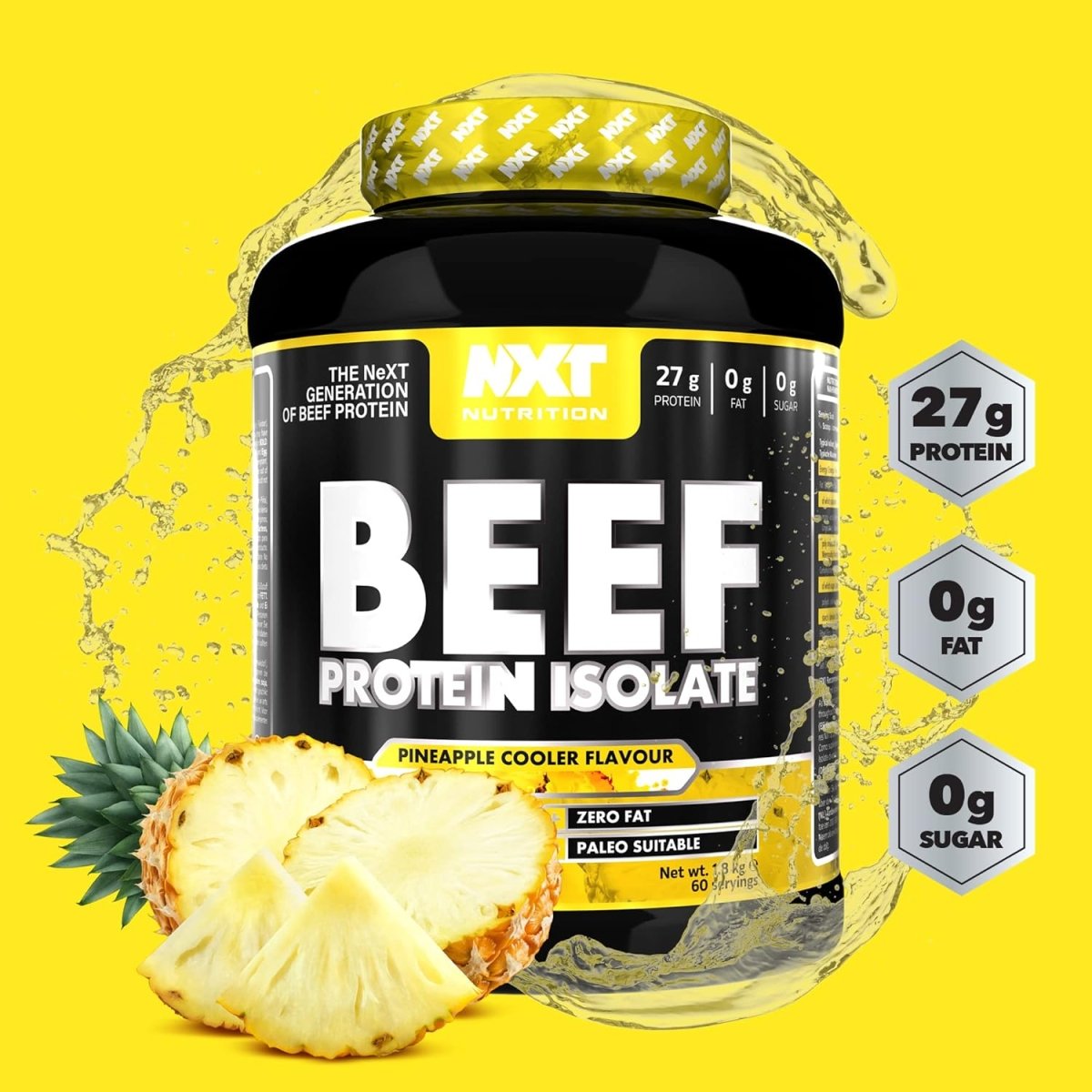 NXT Nutrition Beef Protein Isolate – Pineapple Blast – 1.8 kg – Dairy‑Free High Protein Powder - END Nutrition