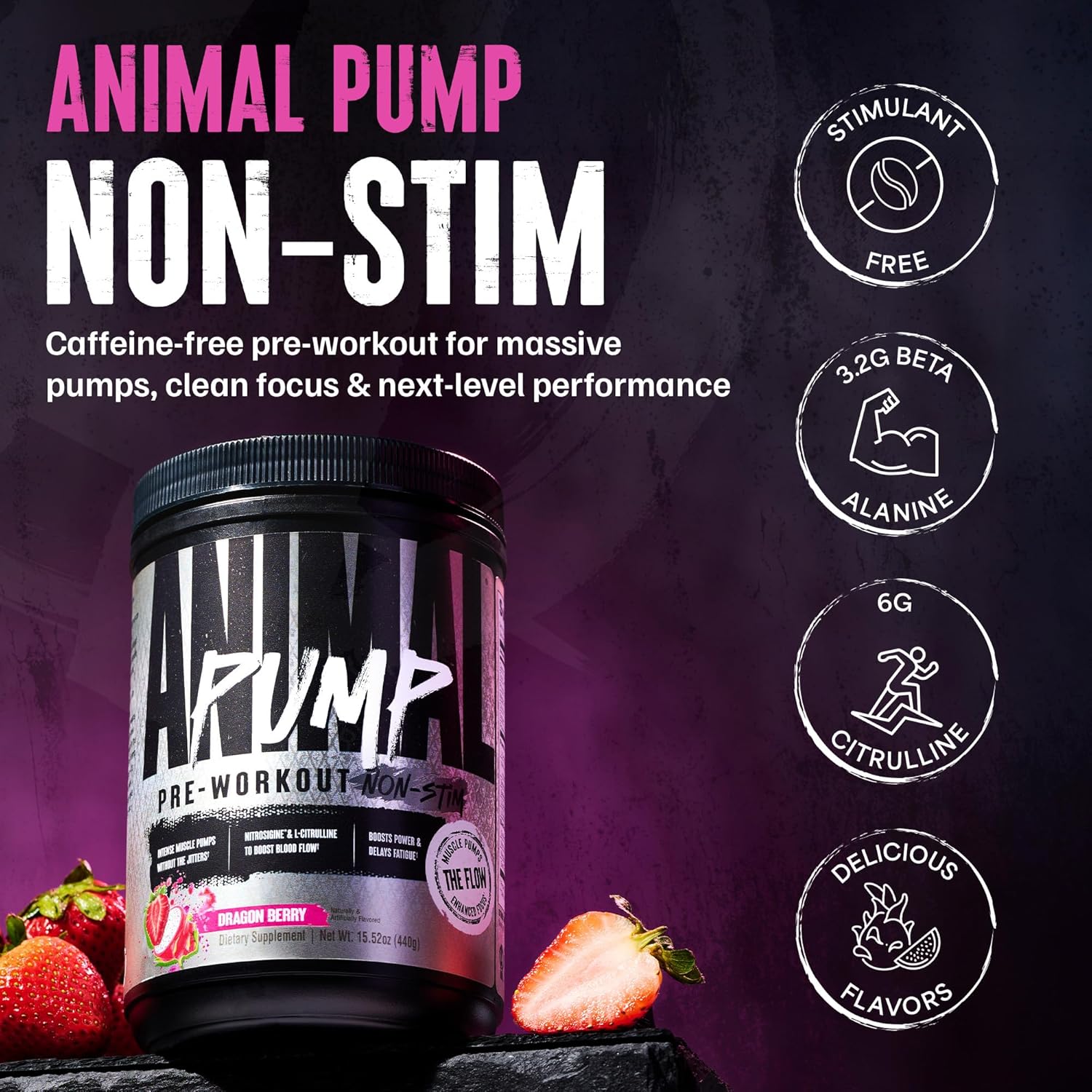Universal Nutrition Animal Pump – Pre‑Workout Dragon Berry Powder – 440 g