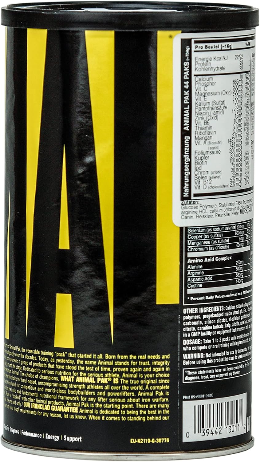 Universal Nutrition Animal Pak – Multivitamin & Performance Complex – Strength, Recovery & Immunity – 44 Packs