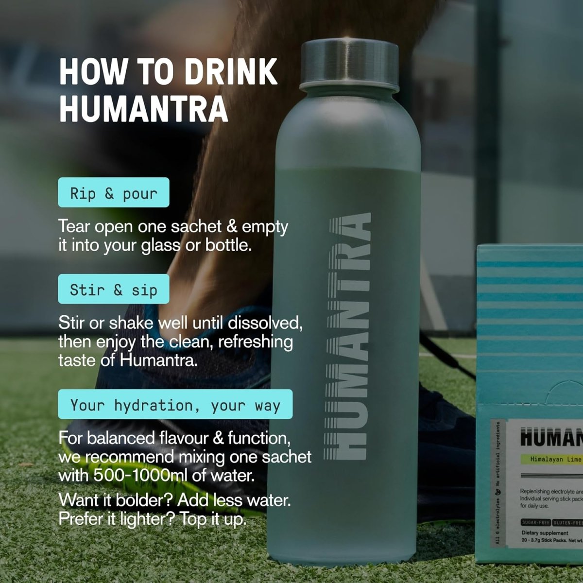 Humantra Electrolyte Powder – Himalayan Lime (20 Sachets) | 6-Electrolyte Hydration | Plant-Based, Vegan, Sugar Free & Gluten Free - END General Trading