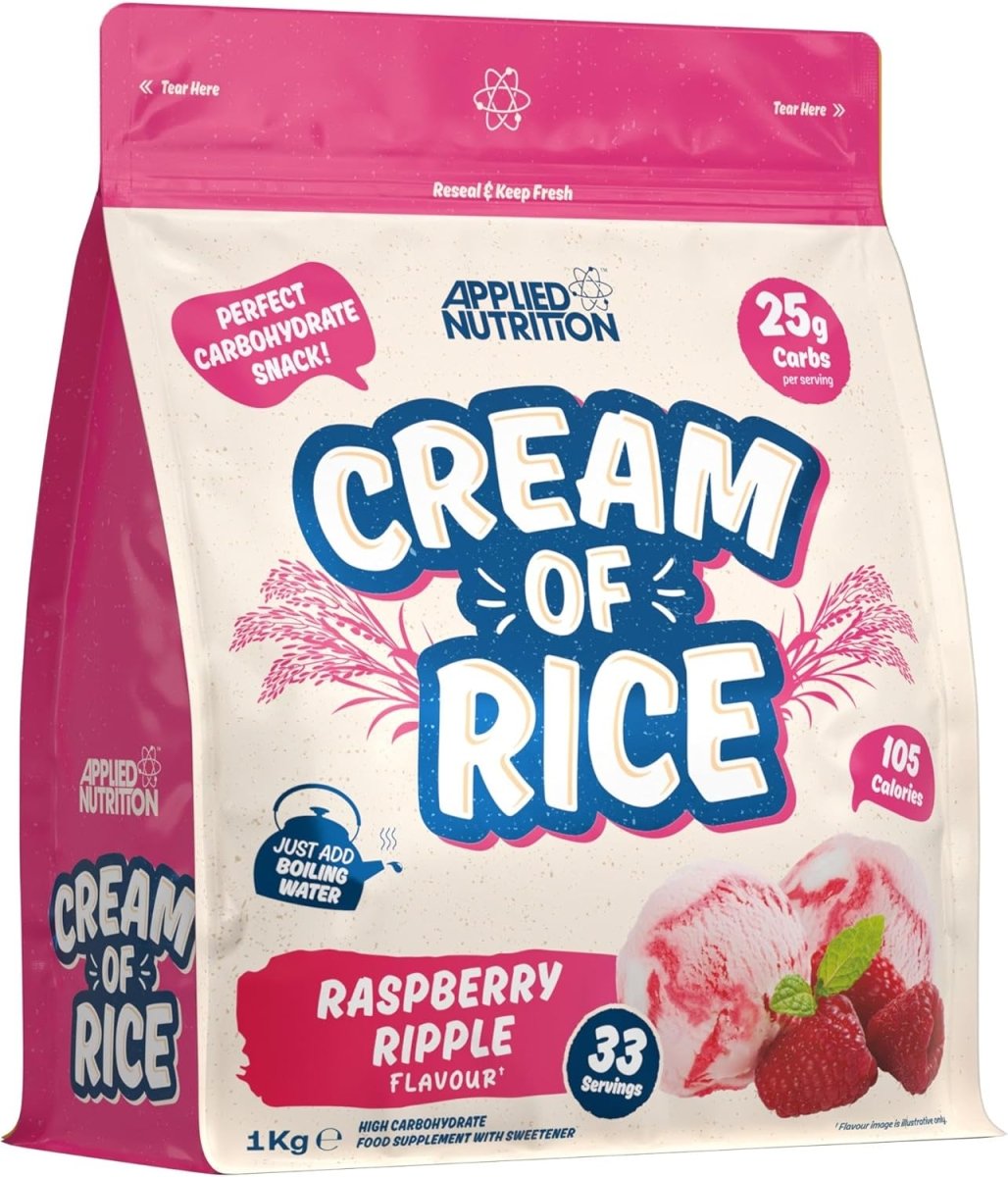 Applied Nutrition Cream of Rice Raspberry Ripple - 1kg | Gluten‑Free Carbs & Energy Support - endnutrition.com