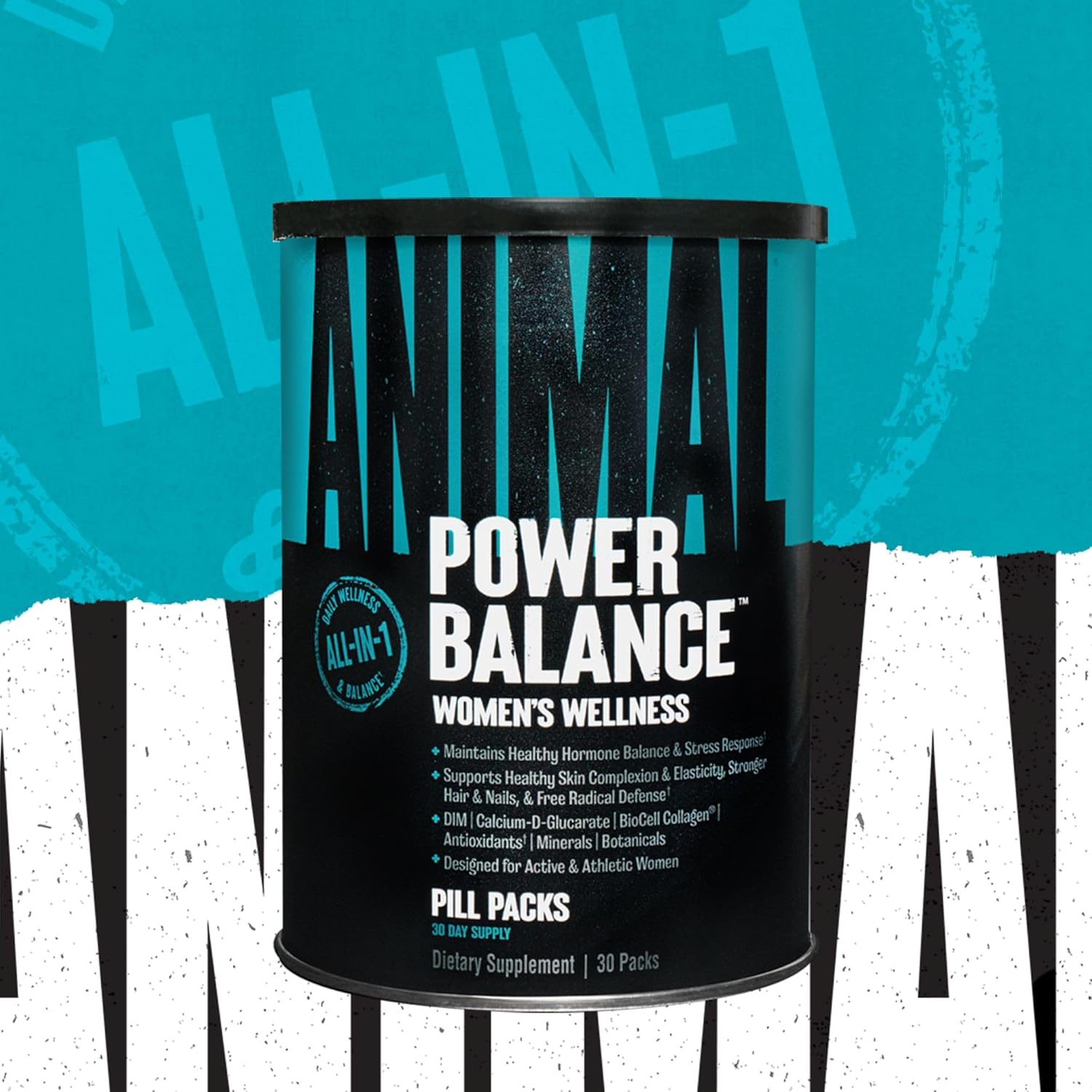 Animal Power Balance Women’s Wellness – Multivitamin & Hormonal Support – With Magnesium, Zinc, Herbal Extracts & Amino Acids – Energy, Mood Balance & Recovery – 30 Packs