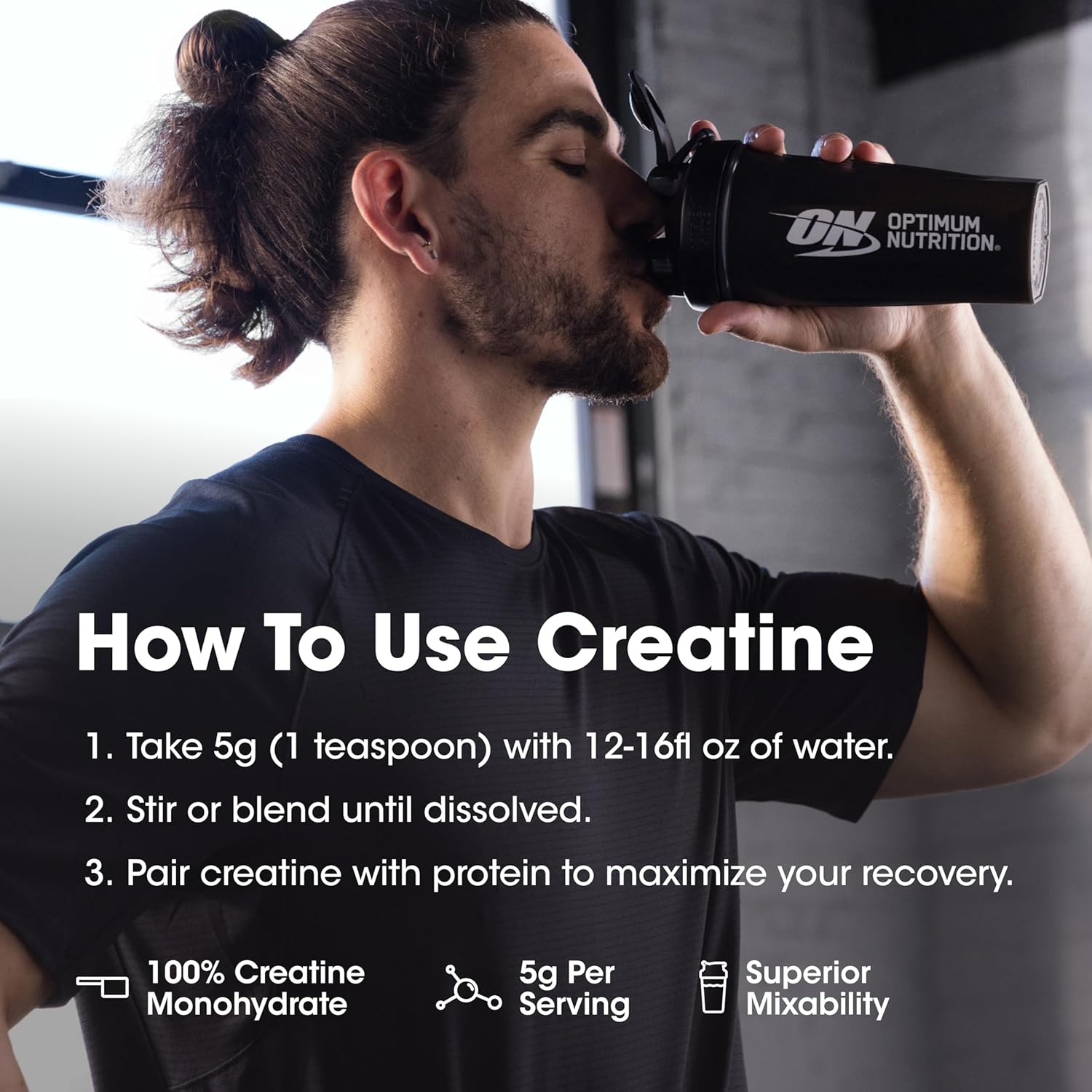 Optimum Nutrition Creatine Powder – Unflavored, 600g – 5g Micronized Creatine Monohydrate for Strength, Power & Recovery