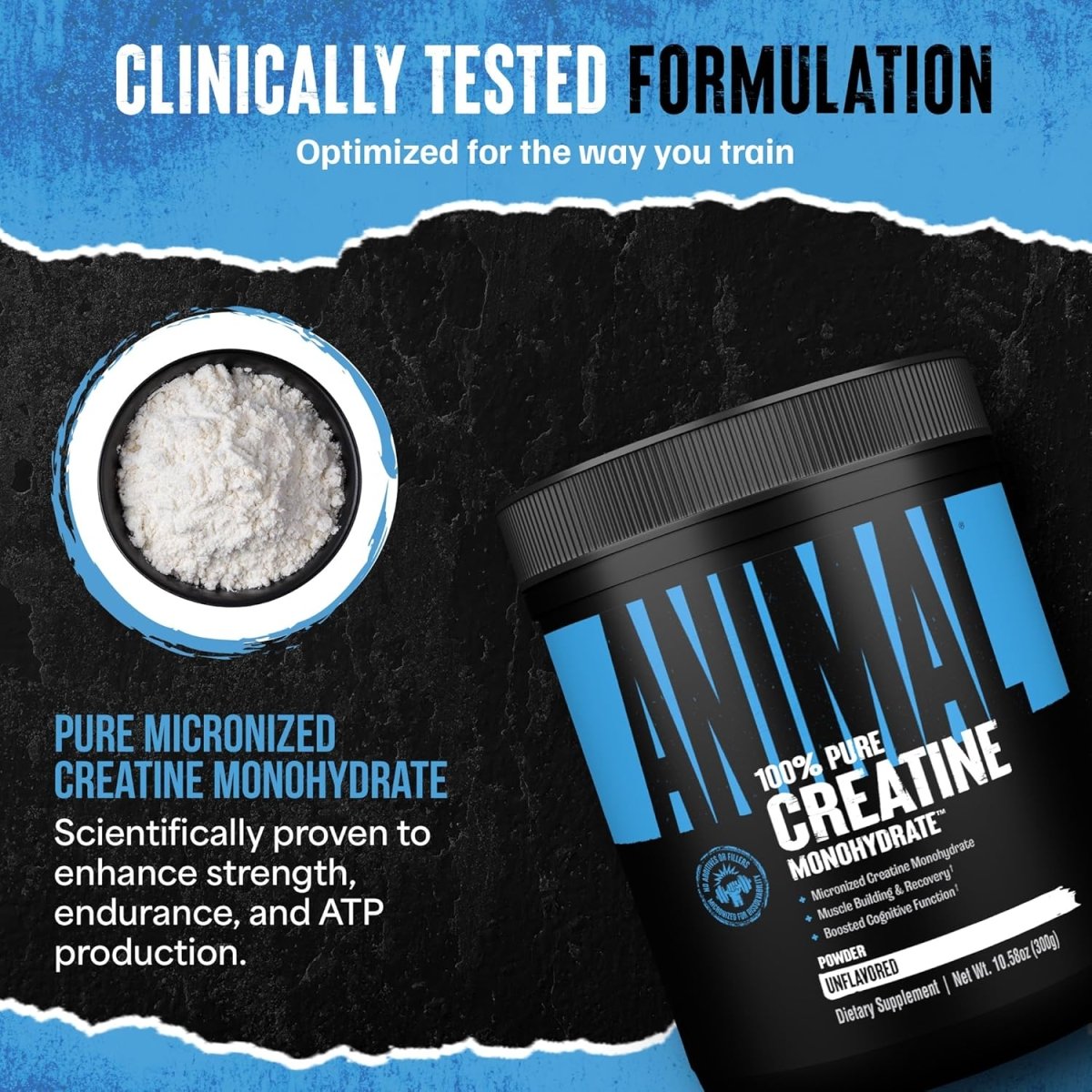 Animal Creatine Monohydrate Powder – Micronized for Muscle Recovery, Cellular Energy & Daily Wellness – Unflavored 300 g - END Nutrition