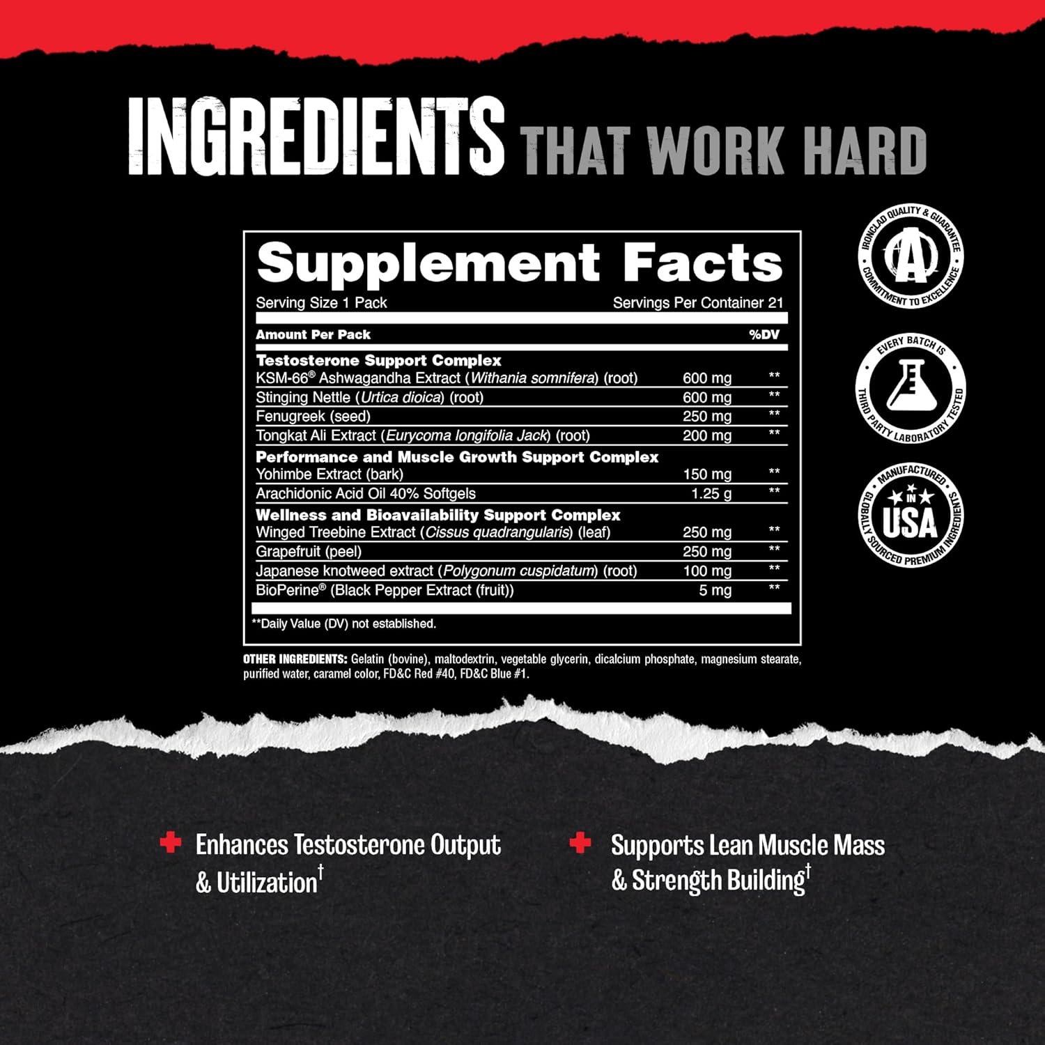 Universal Animal Test Testosterone Booster – Strength, Stamina & Muscle Growth – Libido & Endurance Support – 21‑Day Cycle Packs