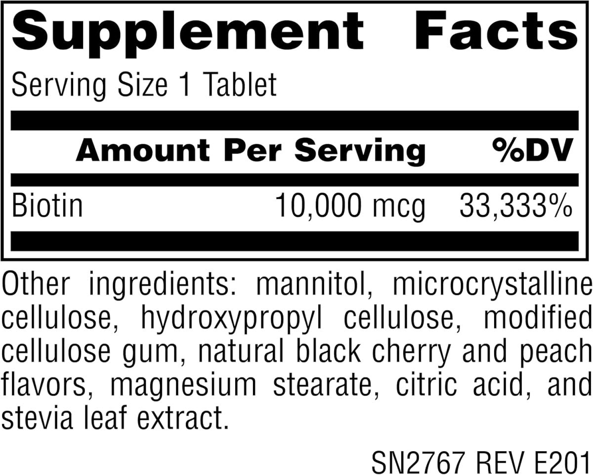 Source Naturals Biotin Fast Melt – 10,000 mcg – 120 Tablets – Hair, Skin & Nail Support - END Nutrition