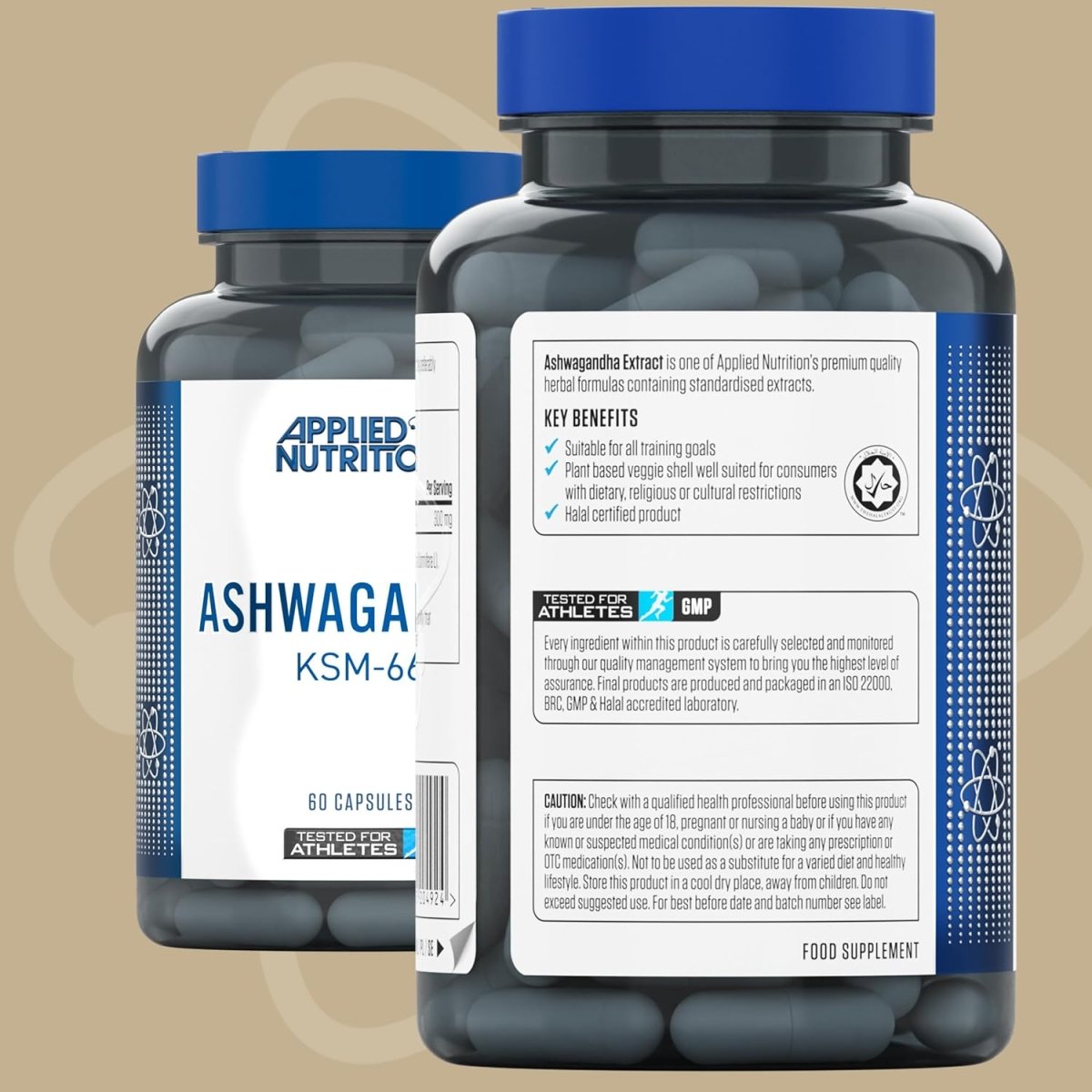 Applied Nutrition Ashwagandha KSM‑66 – Premium Herbal Supplement – Energy, Stress & Anxiety Support – 60 Capsules - END Nutrition