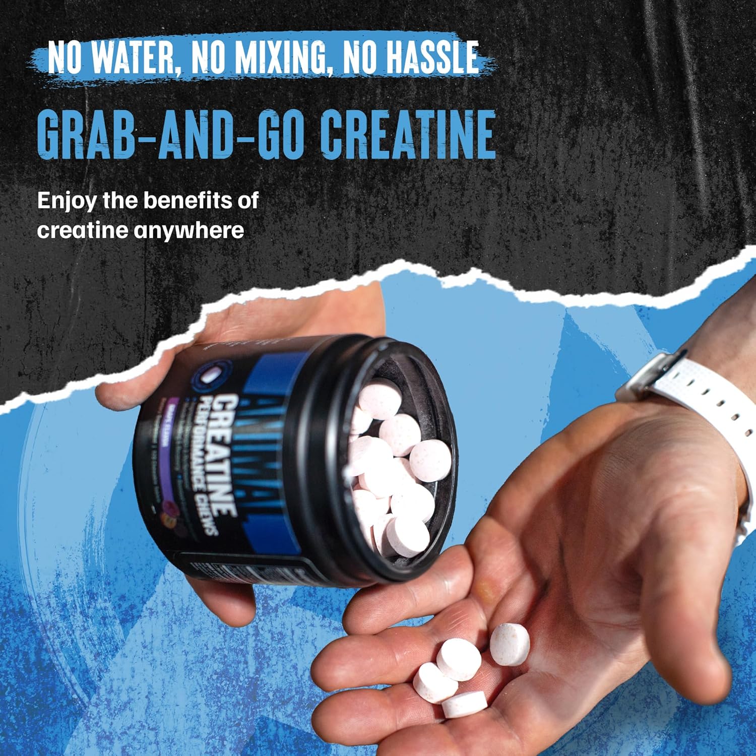 Universal Nutrition Animal Creatine Chews – Micronized Creatine for Strength, Recovery & Energy – Fruit Punch Flavor – 120 Chews
