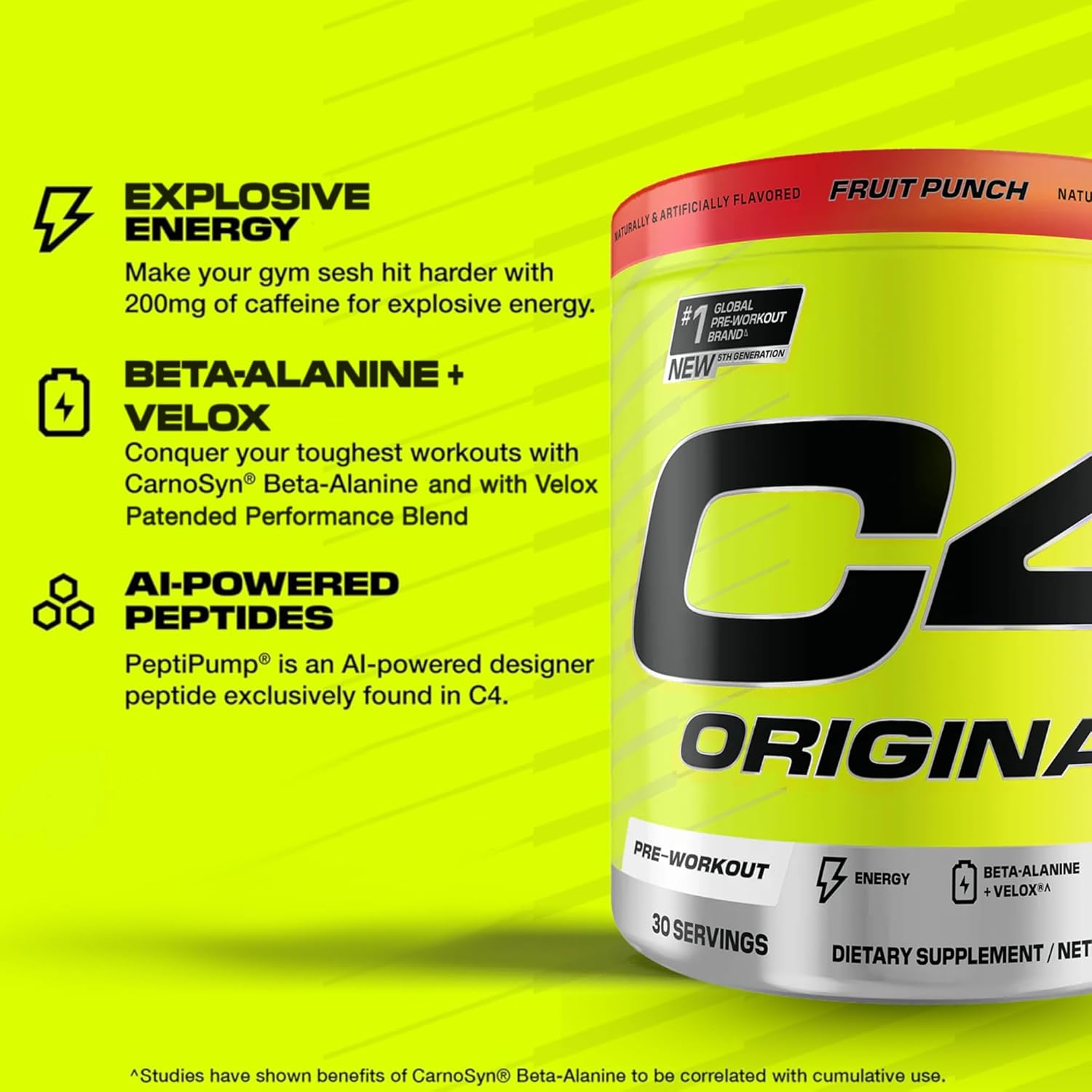 Cellucor C4 Original Pre‑Workout – Fruit Punch – 30 Servings – Explosive Energy & Endurance - END Nutrition