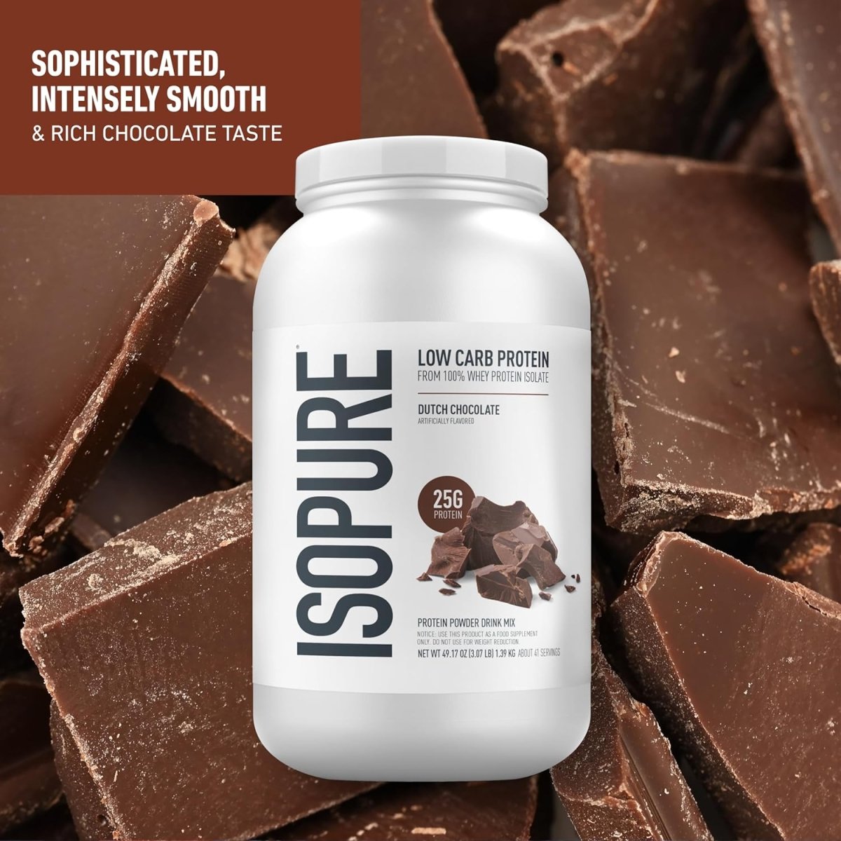 Isopure Low Carb Whey Protein Isolate Powder– Dutch Chocolate, 3 lbs, 25g|Protein| Keto Friendly - Endnutrition.com