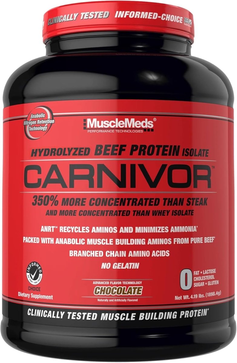 MuscleMeds Carnivor Beef Protein Isolate Powder Chocolate 4lb – HALAL Certified | High Protein Muscle Builder, Lactose - Free, BCAA Support - END Nutrition
