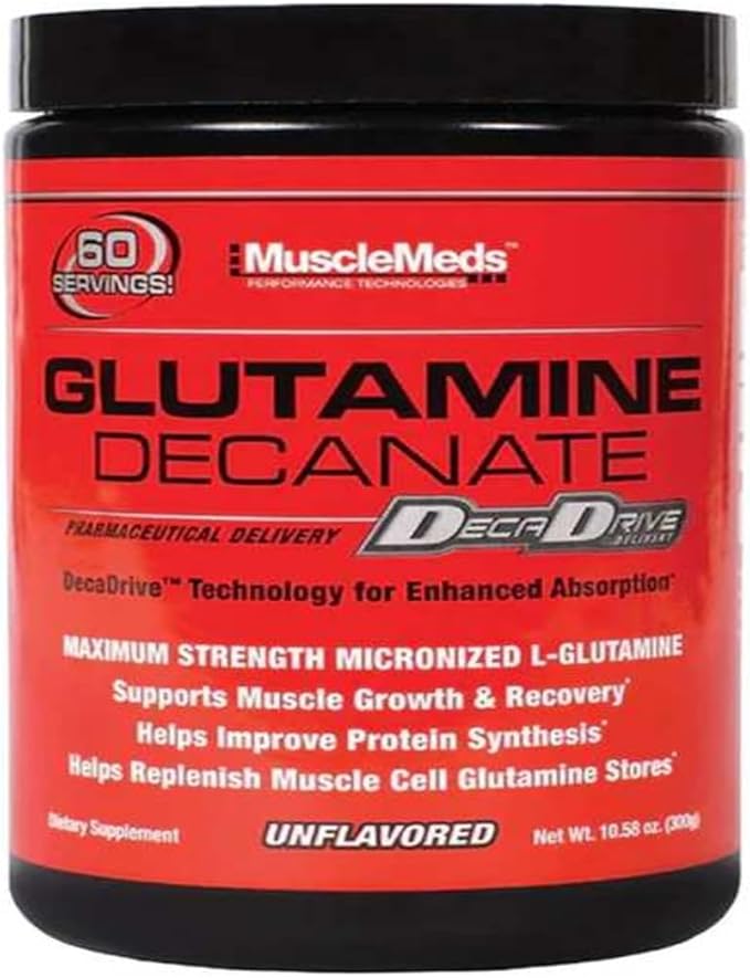 MuscleMeds Glutamine Decanate Powder 60 Servings – Micronized L-Glutamine Recovery Support - END Nutrition