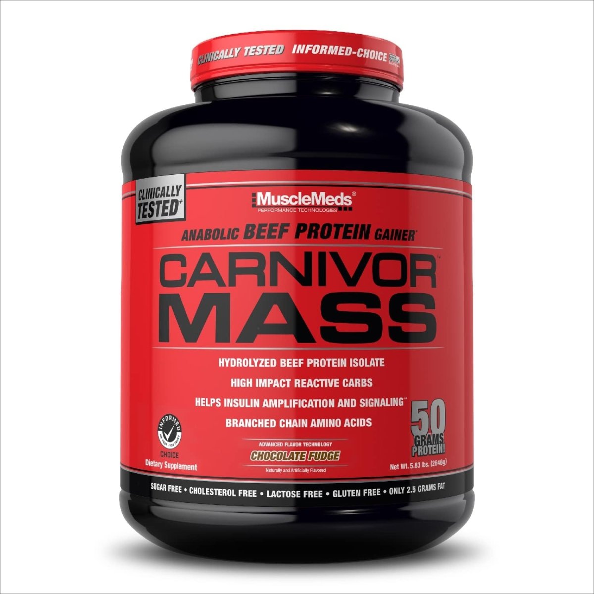MuscleMeds Carnivor Mass Anabolic Beef Protein Gainer – Chocolate Fudge 6 lbs - END Nutrition