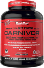 MuscleMeds Carnivor Beef Protein Isolate Cookies & Cream 4lb – 23g Protein, Lactose-Free, Sugar-Free Muscle Builder, 56 Servings