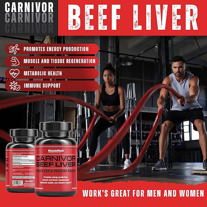 MuscleMeds Carnivor Beef Liver Capsules – Grass - Fed Energy, Immunity & Recovery Support (180 Capsules) - END Nutrition