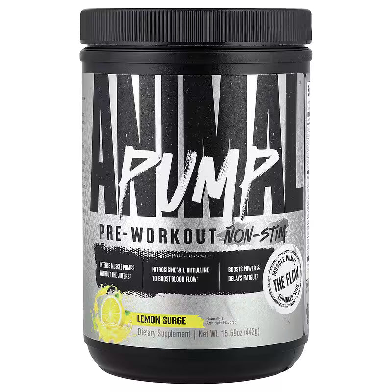 Universal Nutrition Animal Pump – Pre‑Workout Pump & Energy Formula – Citrulline, Creatine, Stims – Lemon Surge Powder – 442 g