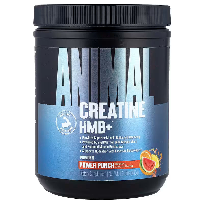 Universal Nutrition Animal Creatine HMB+ – Strength, Recovery & Power Formula – Power Punch Flavor – 342 g