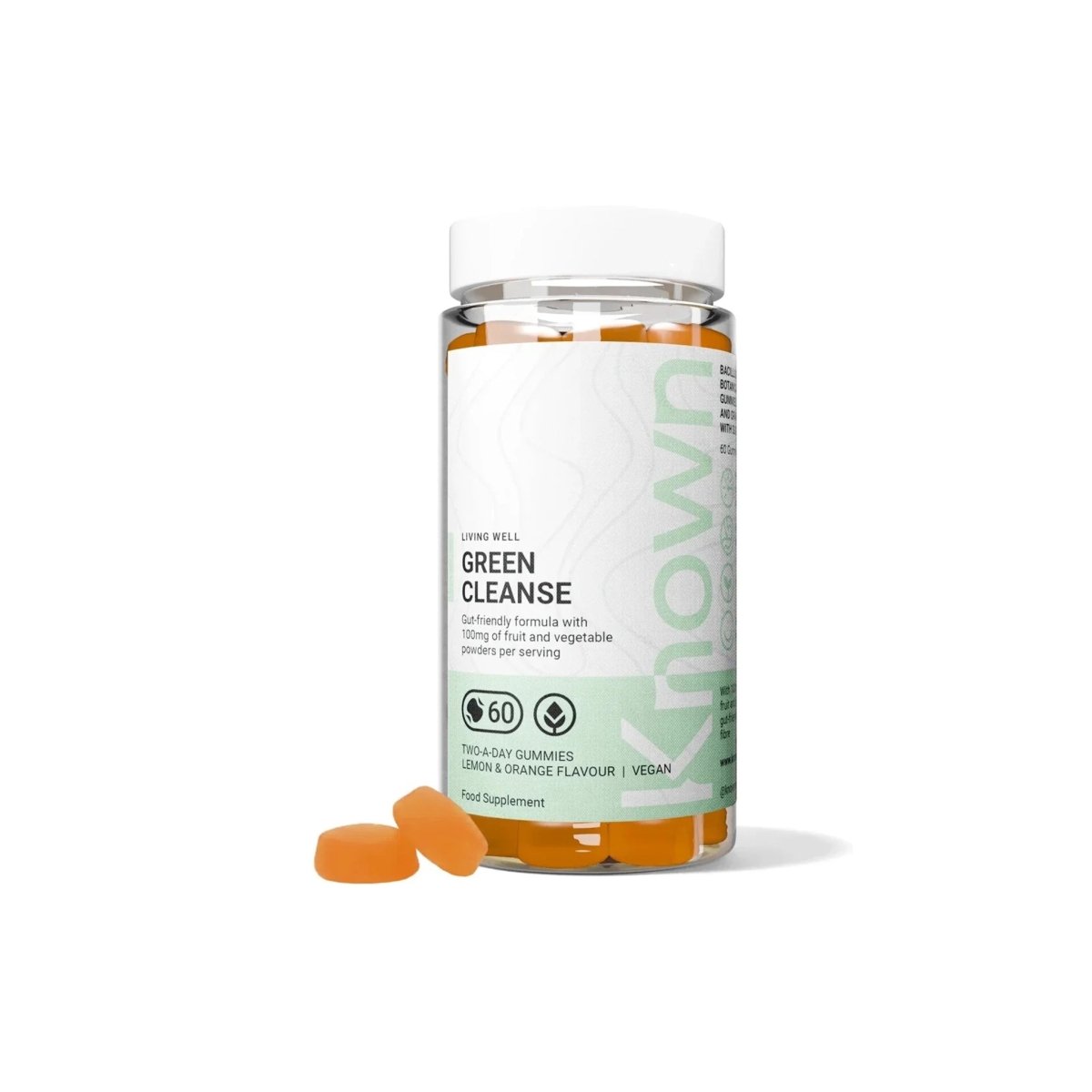 Known Green Cleanse Gummies Lemon Orange – Chlorella & Digestive Detox Support Vegan Supplement - endnutrition.com