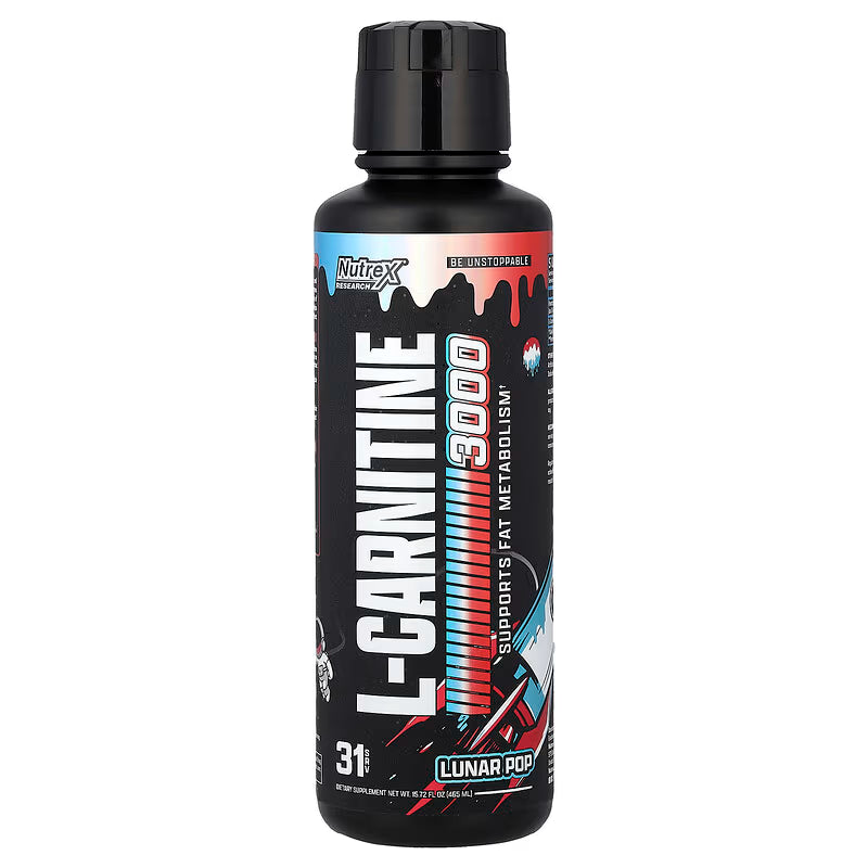 Nutrex Liquid L‑Carnitine 3000 – Lunar Pop – 31 Servings - Premium Liquid Carnitine, Fat Metabolism, Energy & Endurance Support - END General Trading