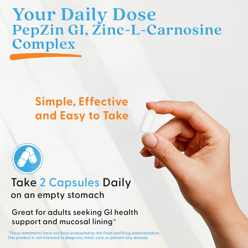 Doctor’s Best PepZin GI Zinc‑L‑Carnosine Complex – 120 Veggie Capsules, Digestive Health & Stomach Lining Support