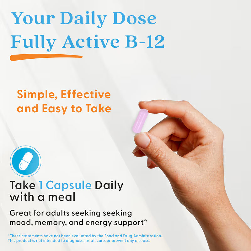 Doctor’s Best Fully Active B12 – 1500 mcg, 60 Veggie Capsules | Energy, Nerve & Red Blood Cell Support