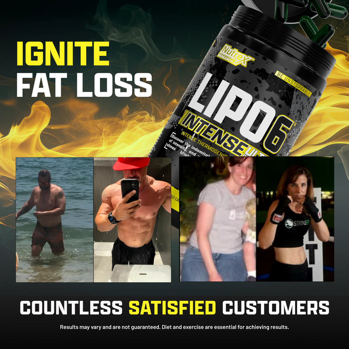 Nutrex Lipo‑6 Black Intense Ultra Concentrate 60 Capsules | Belly Fat Burner,  Support Energy