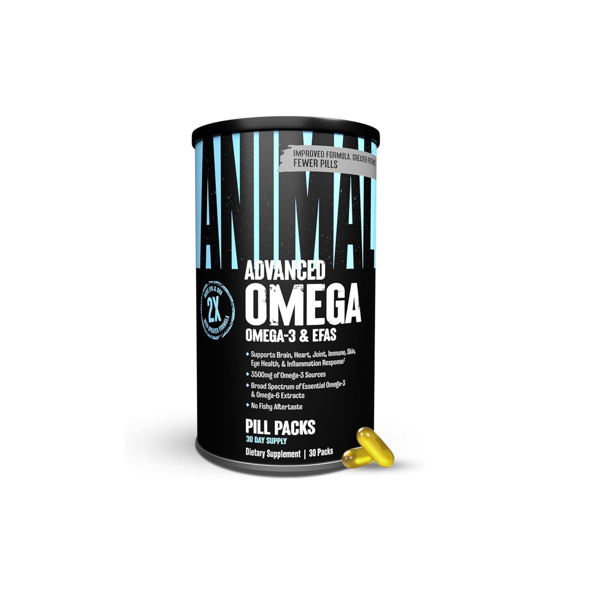 Universal Nutrition Animal Advanced Omega 3 – 3500 mg EPA & DHA Fish Oil + CLA, GLA, ALA – Brain, Skin, Eye, Immune & Joint Support – 30 Pill Packs - endnutrition.com