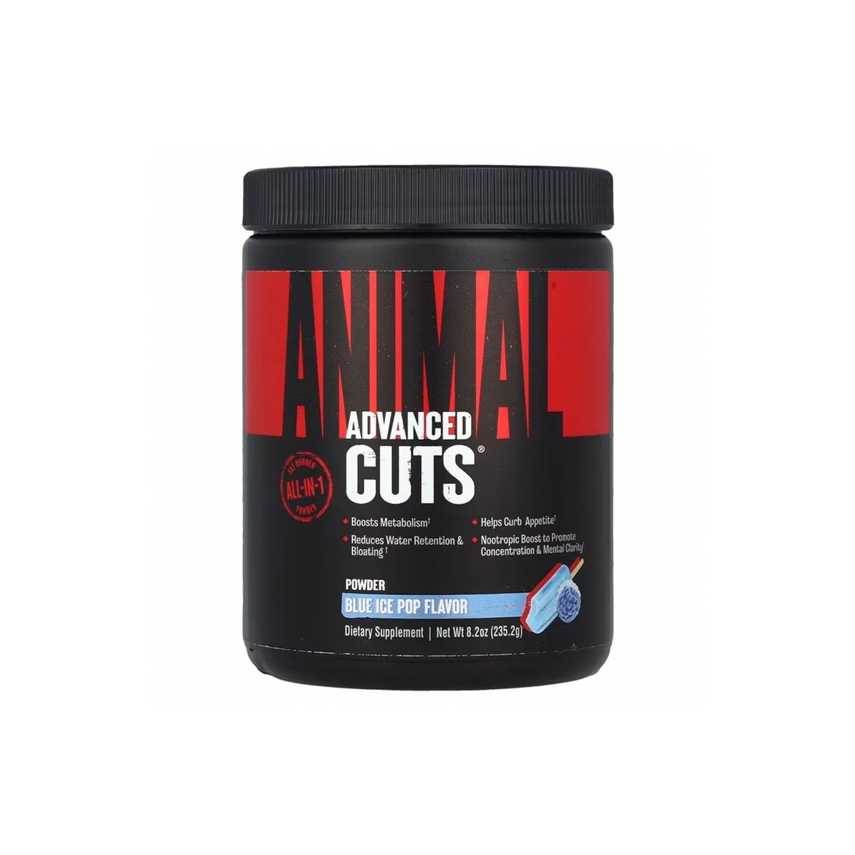 Universal Nutrition Animal Cuts Powder, Blue Ice Pop, 8.2 oz (235.2 g) – with Carnitine, Green Tea, Coffee Bean & Herbal Extracts - endnutrition.com