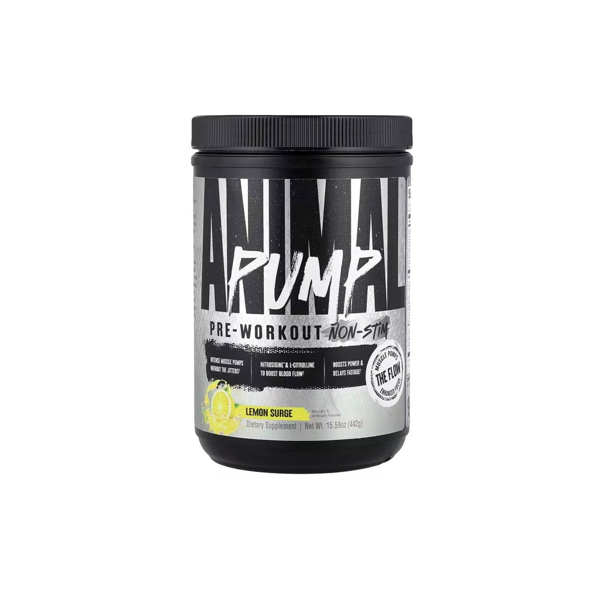 Universal Nutrition Animal Pump – Pre‑Workout Pump & Energy Formula – Citrulline, Creatine, Stims – Lemon Surge Powder – 442 g - endnutrition.com