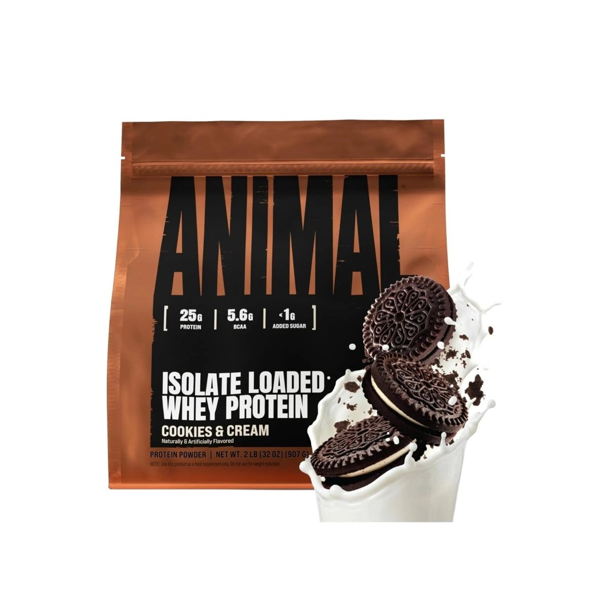 Universal Nutrition Animal Isolate Loaded Whey Protein – Fast Recovery & Lean Muscle – Cookies & Cream Flavor – 2 lb - endnutrition.com