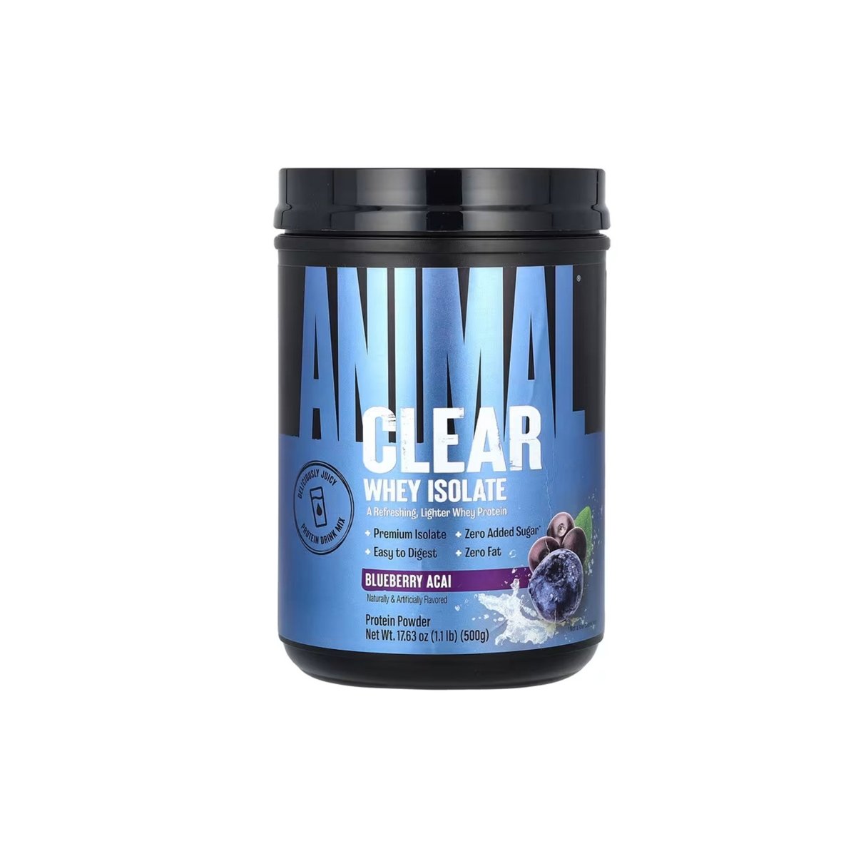 Universal Nutrition Animal Clear Whey Isolate – Fast‑Absorbing Protein for Recovery & Lean Muscle – Blueberry Acai Flavor – 500 g - endnutrition.com