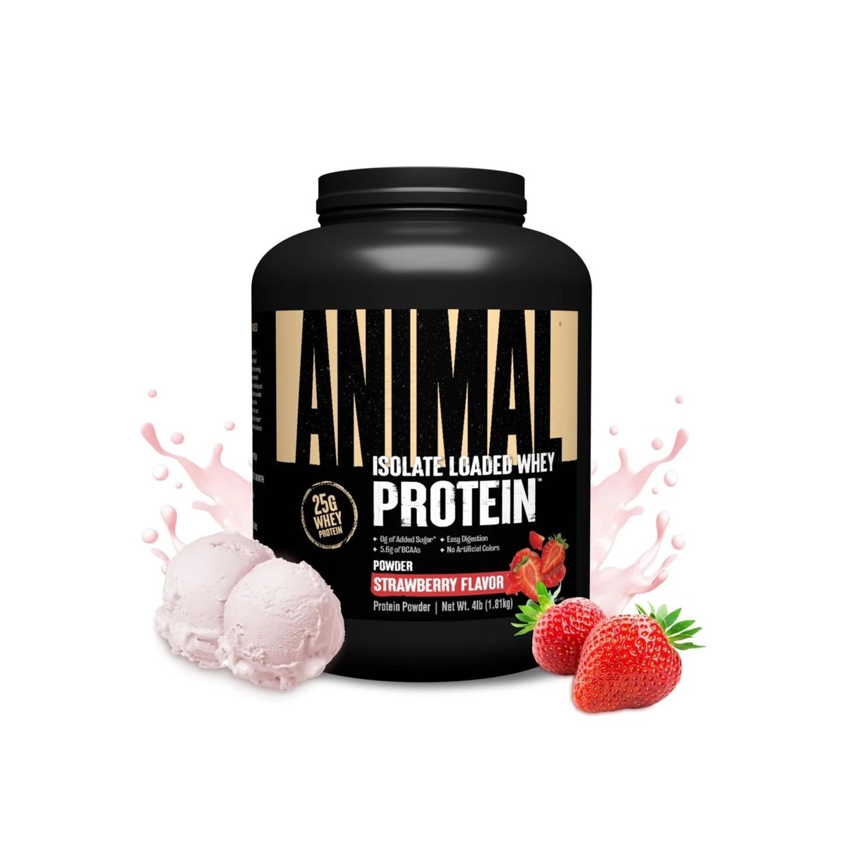 Universal Nutrition Animal Isolate Loaded Whey Protein – Fast Recovery & Lean Muscle – Strawberry Flavor – 4 lbs - endnutrition.com