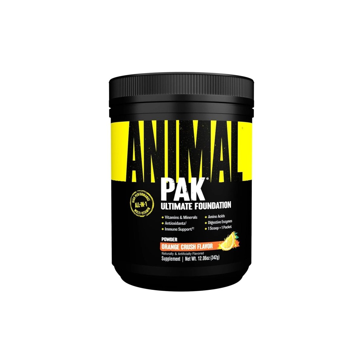 Universal Nutrition Animal Pak Powder Orange – Multivitamin for Sports & Fitness – With Vitamin B Complex, Zinc, Minerals & Amino Acids – Energy, Immune Support & Muscle Building – 342 g - endnutrition.com