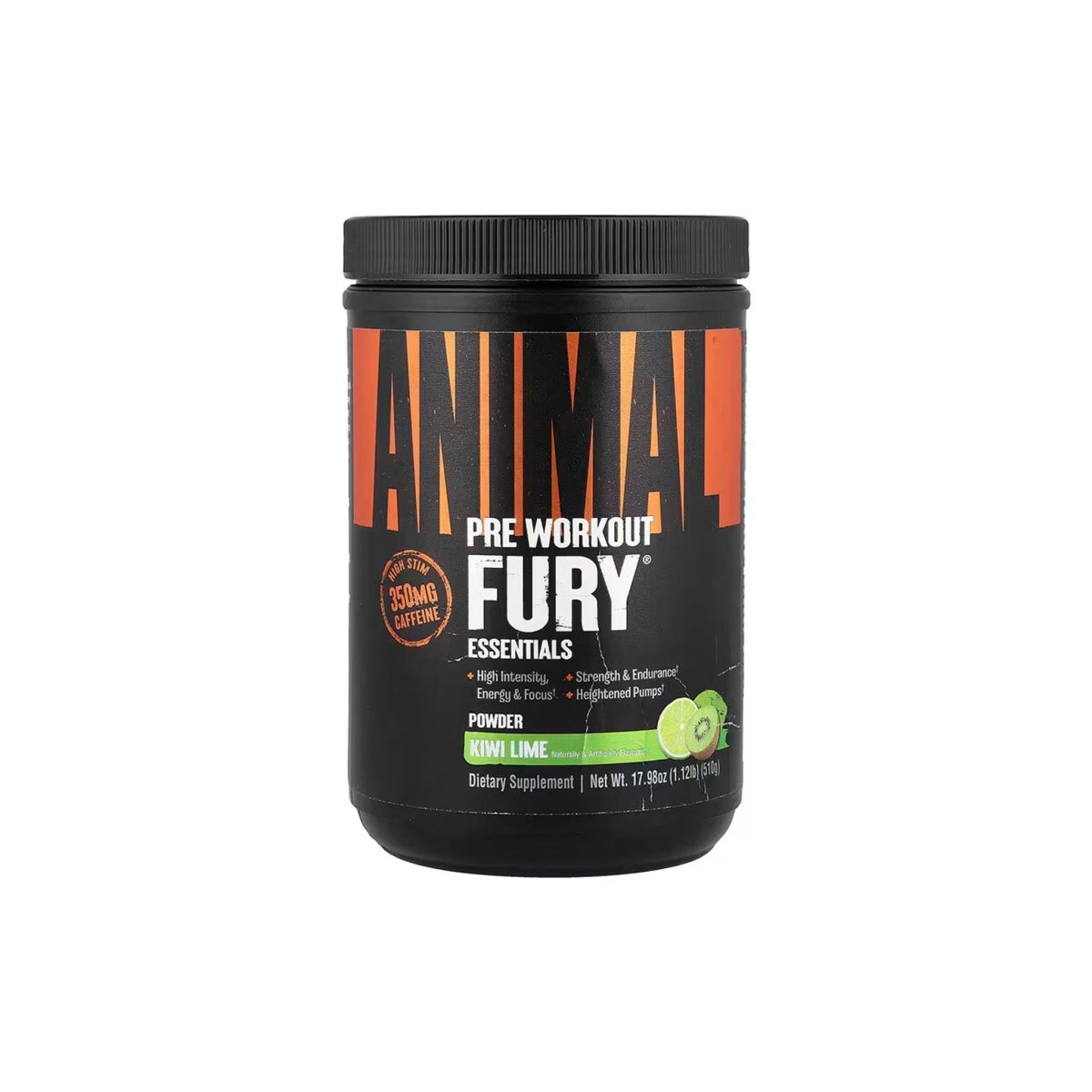 Universal Nutrition Animal Fury – Pre‑Workout Energy & Strength Formula – Citrulline, Beta‑Alanine, Caffeine – Kiwi Lime Powder – 510 g - endnutrition.com