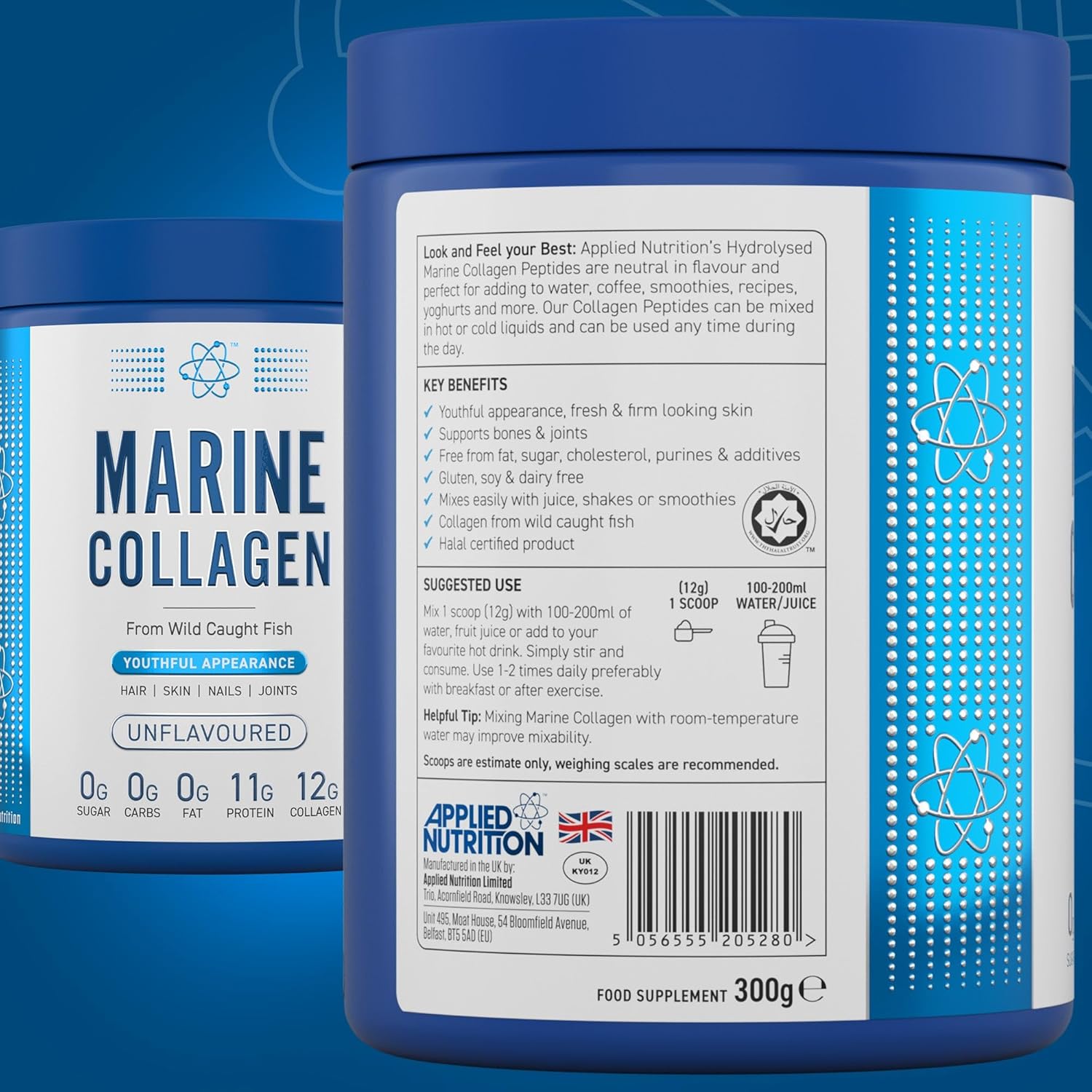 Applied Nutrition Marine Collagen | Unflavoured  Skin, Hair, Nail & Joint Support