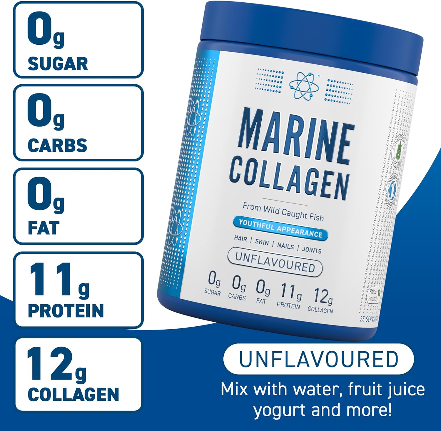 Applied Nutrition Marine Collagen | Unflavoured  Skin, Hair, Nail & Joint Support