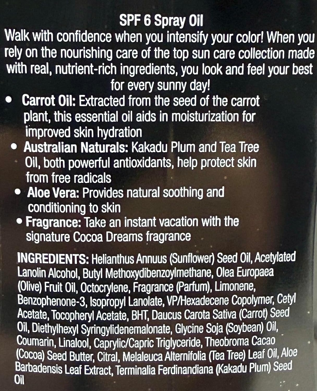 Australian Gold Hydrating Spray Oil Sunscreen SPF 6 | 237 ml | Carrot Oil 