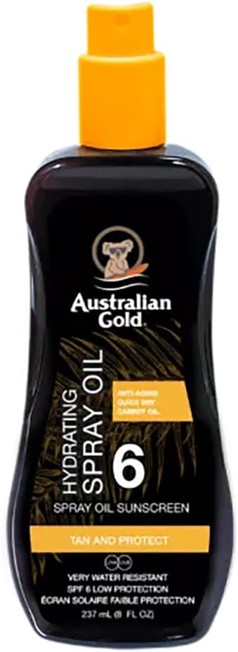 Australian Gold Hydrating Spray Oil Sunscreen SPF 6 | 237 ml | Carrot Oil 