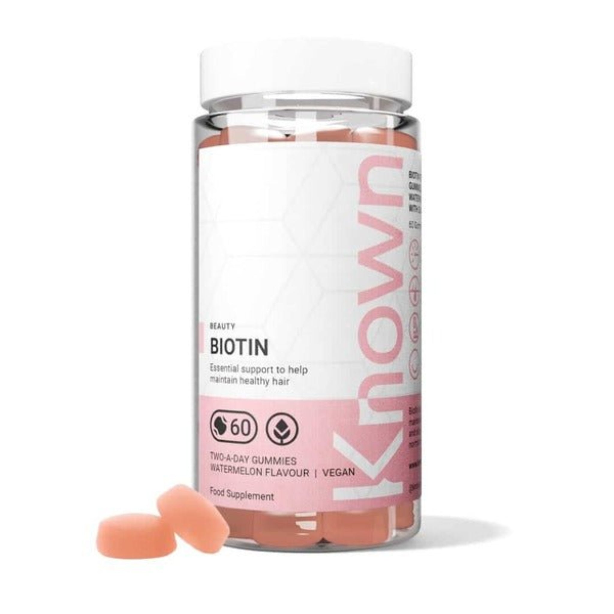 Known Biotin Gummies | Watermelon, 10,000µg Biotin | Vegan Gummies, Plant - based , Hair & Nail Support - END Nutrition