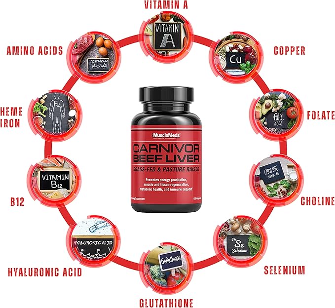 MuscleMeds Carnivor Beef Liver Capsules – Grass - Fed Energy, Immunity & Recovery Support (180 Capsules) - END Nutrition