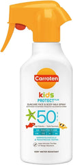 Carroten Kids Protect Sun Face & Body Milk Spray SPF50 270ml | Kids’ High Protection & Hydration