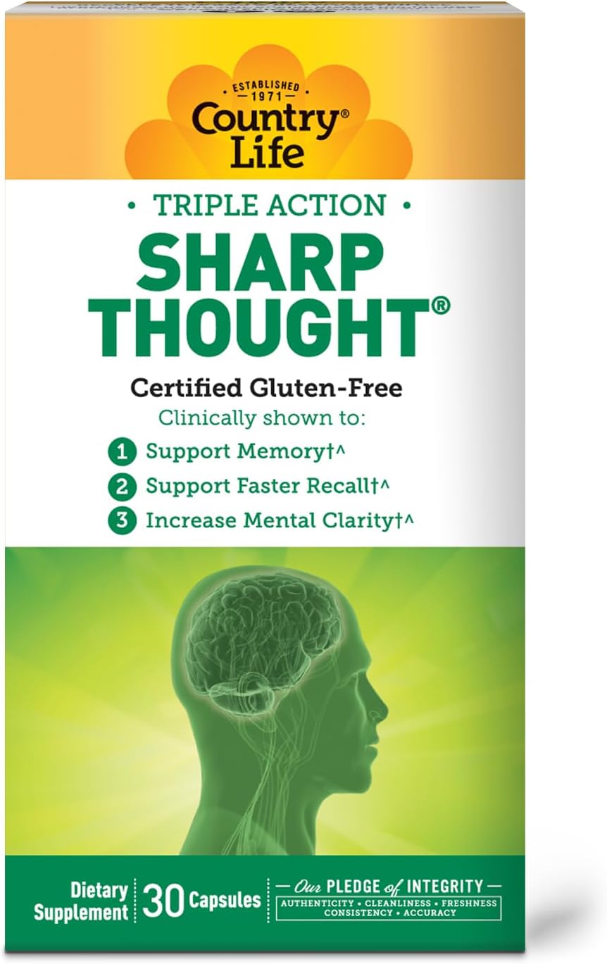 Country Life Sharp Thought 30 Capsules | Memory & Cognitive Support - END Nutrition