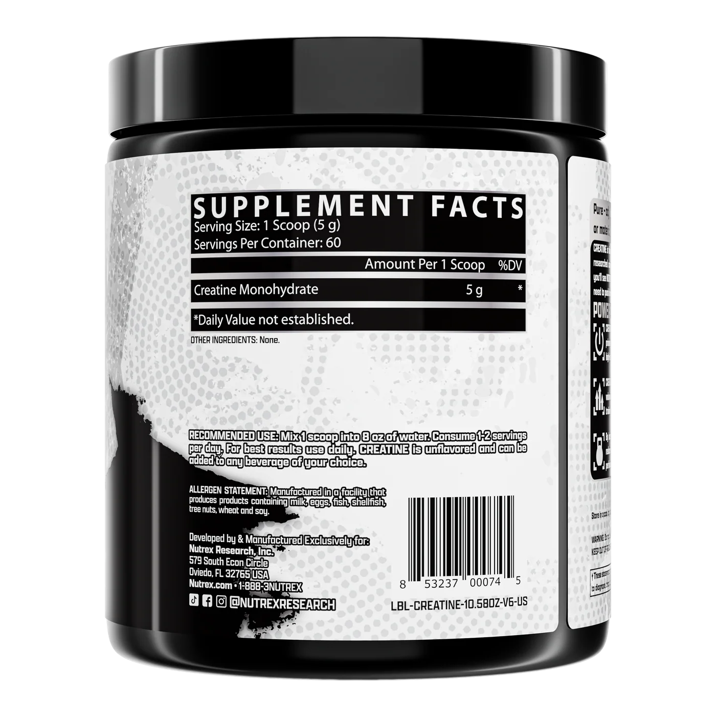 Nutrex Creatine Monohydrate – Pure Micronized Powder – Strength, Power & Recovery Support – 300 g