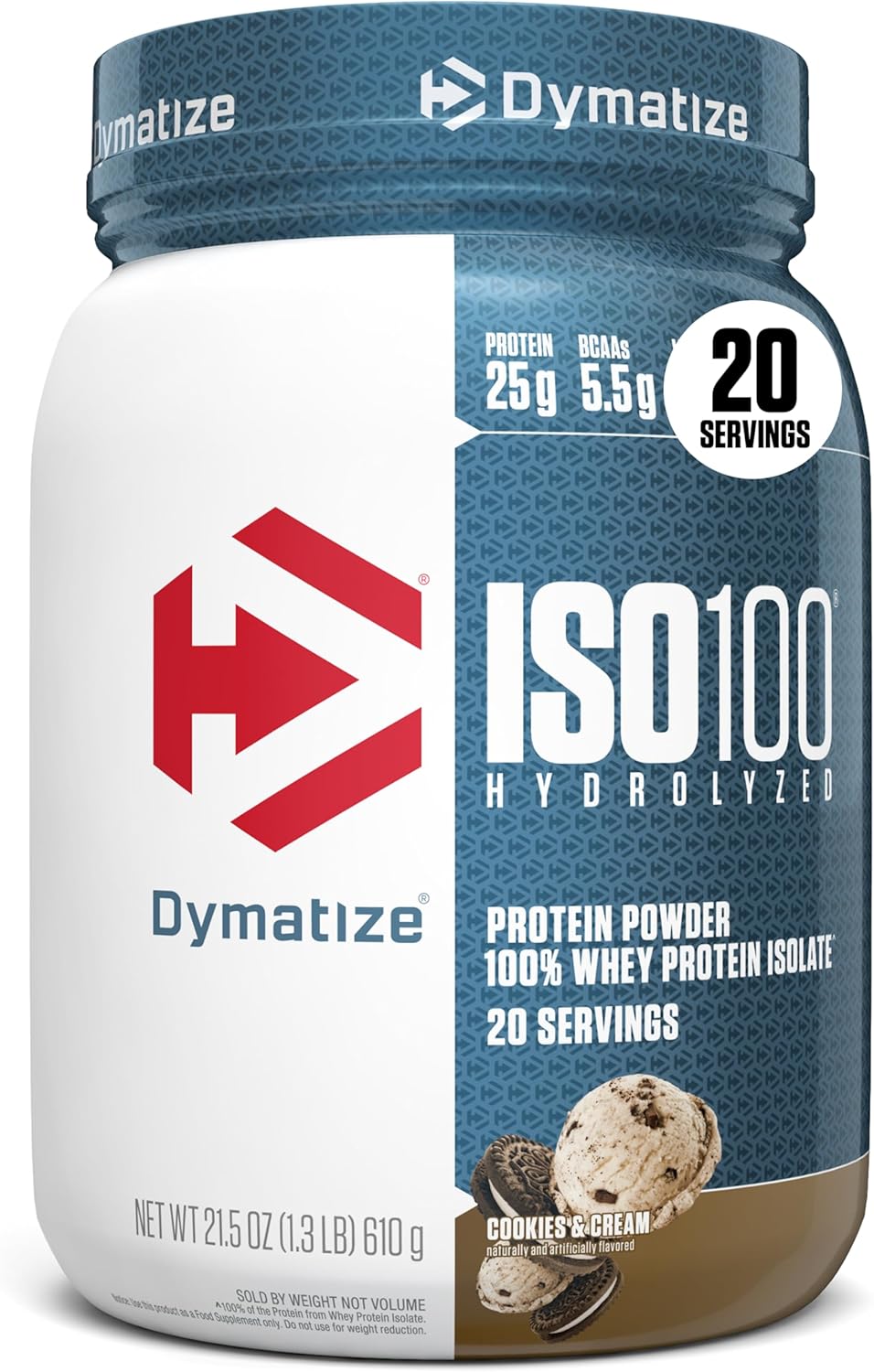 Dymatize ISO100 |Cookies & Cream | Hydrolyzed Whey Protein Isolate | Muscle Growth & Recovery