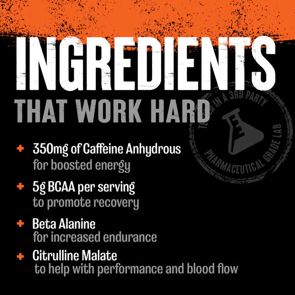 Universal Nutrition Animal Fury – Pre‑Workout Energy & Strength Formula – Citrulline, Beta‑Alanine, Caffeine – Green Apple Powder – 483 g