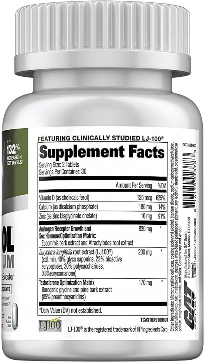 GAT Sport Testrol Platinum Test Booster for Men Testosterone Support 60 Tablets - END Nutrition