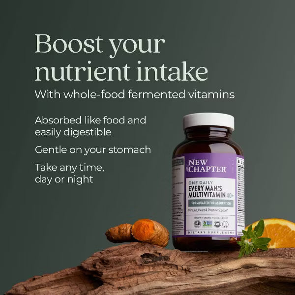 New Chapter Men’s Multivitamin 40+ One Daily with Fermented Nutrients | 30 Tablets